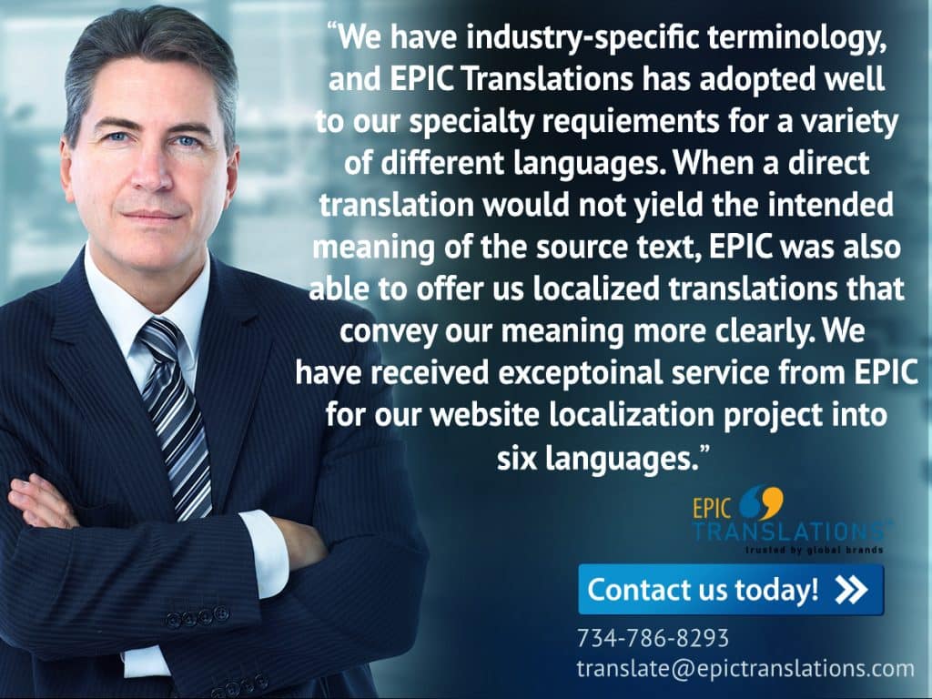 Rotometrics. testimonial for epic translations document translation services