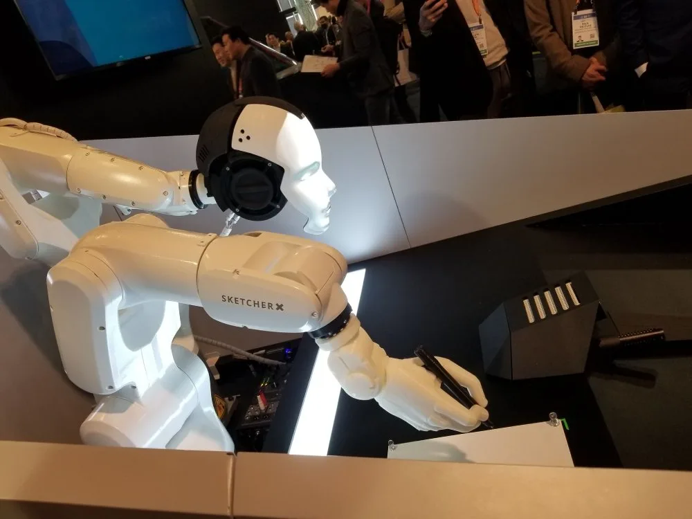 Talking and drawing humanoid